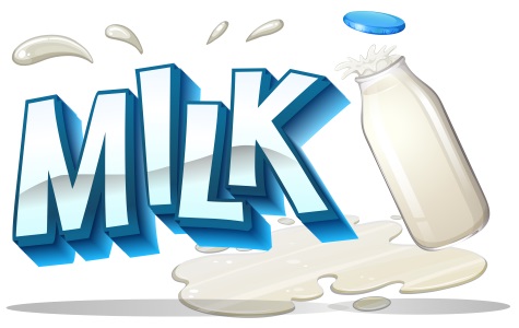 A spilled milk bottle.