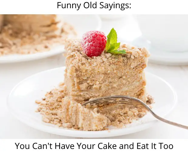Funny old sayings, have your cake and eat it too.